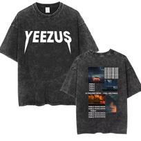 Kanye West Ye Ty Dolla Sign YS Vultures Logotipo Išplėtiniai Marškinėliai Unisex Moterims Harajuku Hip Hop Rap Marškinėliai Laisvi Apvalia Kaklo Marškinėliai M black
