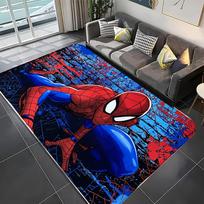 1 vnt. Marvel Žmogus-voras didelis kilimėlis - Ryškiai raudonos ir mėlynos spalvos animacinis piešinys, skalbiamas mašinoje poliesteris, idealiai tinka svetainei, miegamajam 60cm x 90cm