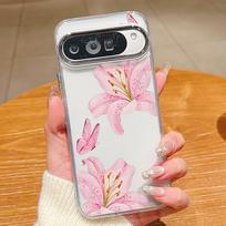 Spalvingas Hibisko Gėlės Raštas Telefono Dėklas Google Pixel 10 9 8 7 Pro Pixel 9 10 Pro XL 7A 8A 9A Atsparus Smūgiams Minkštas Skaidrus Dangtelis Google Pixel 8 Pro beige