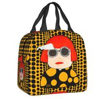 Individualūs Yayoi Kusama izoliuoti pietų krepšiai moterims Mano amžina siela Daugkartinio naudojimo terminis aušintuvas Maisto pietų dėžutė Vaikams Mokyklos vaikams 22x20x13cm