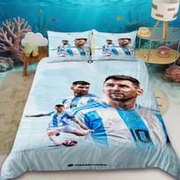 Antklodės užvalkalas Madingas Futbolas Messi Spausdinimas Patalynės komplektas Antklodės užvalkalas Antklodė Lova Jaunimui Vaikams Mergaitei Berniukams Prabangi Gimtadienio Dovana EU Single 135x200cm