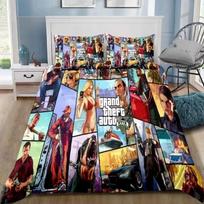 Žaidimo Grand Theft Auto Antklodės užvalkalas Pagalvės užvalkalas Patalynės komplektas Gta Suaugusiam Berniukui Mergaitei Miegamojo dekoracija Viengulis Dvigulis Didelis dydis 100x135cm black