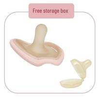 Super minkštas čiulptukas naujagimiams, 0-6 mėn., Imituoja motinos pieną, Plokščia galvutė Ultra Soft 0-3 Months S-Pink with Storage Box
