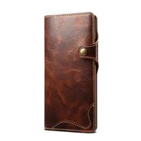 Originalus natūralios odos dėklas Samsung Galaxy S25 Ultra 5G 2025, prabangus dangtelis-piniginė, knygelė, Funda Samsung S25 Edge S 25 Plus S24 FE Case & Strap&Galaxy S24+ tamsiai ruda spalva