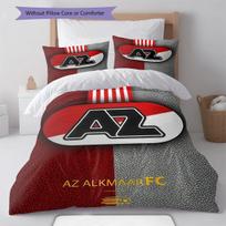 AZ Alkmaar klubo patalynės komplektas: antklodė, užvalkalas antklodei, užvalkalas pagalvei. Namų dekoracija, gimtadienio dovana (1 * antklodės užvalkalas + 2 * pagalvės užvalkalai, be šerdies) 135x200cm black