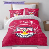 FC Red Bull Salzburg patalynės antklodės komplektas Antklodės užvalkalas Pagalvės užvalkalas Namų dekoracija Gimtadienio dovana (1 * antklodės užvalkalas + 2 * pagalvės užvalkalai, be šerdies) 135x200cm red