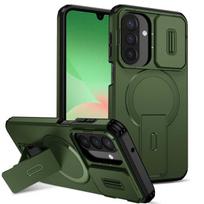 Skirta Samsung Galaxy A57 A37 A17 A56 A36 A26 A16 A55 A35 A25 A15 Magnetinis žiedas Laikiklis Slankiojanti kameros objektyvo apsauga Telefono dėklas Galaxy A57 žalia
