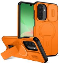 Skirta Samsung Galaxy A57 A37 A17 A56 A36 A26 A16 A55 A35 A25 A15 Magnetinis žiedas Laikiklis Slankiojanti kameros objektyvo apsauga Telefono dėklas Galaxy A26 oranžinė