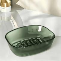 Double Layer Drain Soap Box, Easy to Clean, Keep Soap Dry, Non-Slip Bottom, Household Bathroom Soap Dish Storage Rack žalia