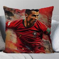 C-Cristiano R-Ronaldo Cr7 Pagalvės užvalkalas Kvadratinė pagalvė Miegamojo Sofa Laisvalaikio Komforto Pagalvėlė Automobilio Svetainės Namų Dekoras Peach skin 18*18(CM)-1Pcs black