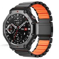 Prabangus titano ir gumos dirželis Huami Amazfit T-Rex 3 2 1, su magnetine sagtimi, juosta T-Rex 3Pro 48mm T-Rex pro Priedai For Amazfit T-Rex 3 gray
