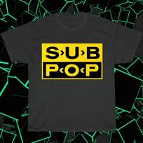 Sub Pop Records Logo American T-Shirt Funny Size S to 5XL L black