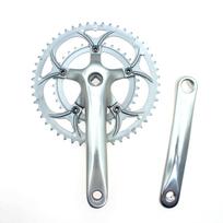 50/34T Kompaktiškas plento švaistiklis 170mm 110BCD | Aliuminio lydinio priekinė žvaigždė 8/9 greičiams Kvadratinis kūgis Vidutinė ašis Aluminum alloy sidabras