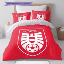 Austrijos nacionalinės futbolo rinktinės logotipas Raštas Patalynė Namų dekoracija Gimtadienio dovana (1 * antklodės užvalkalas + 2 * pagalvės užvalkalai, be šerdies),gerbėjų atributika. 135x200cm red