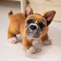 22cm Realistiškas mopsas prancūzų buldogas pliušinis žaislas Gyvas minkštas lėlė Pripildytas gyvūnas Pūkuotas šuniukas Dovana vaikams suaugusiems šunų mylėtojams 22cm brown