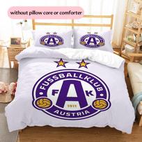 FK Austria Wien Raštas Patalynės Antklodės Komplektas Namų Dekoras Dovana (1 * antklodės užvalkalas + 2 * pagalvės užvalkalai be šerdies) 135x200cm white