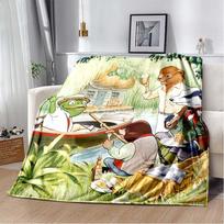Vėjas gluosniuose Valtis Flanelinis pledas Minkštas šiltas sofos lovos uždangalas Animacinis gyvūnas Miego pledas Dovana vaikams Knygų mylėtojams 80cm x 120cm