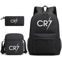 Futbolo žvaigždės apsuptas jaunimo kuprinė Vaikų studento mokyklinė kuprinė 3 dalių rinkinys vyrams ir moterims Cristiano ronaldo backpack black