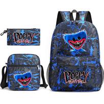 Žaidimo laikas Spausdintas mokyklos krepšys 3 dalių Dešrainių monstras Poppyplaytime Pieštukinė Petnešėlė Kuprinė pencil bag blue