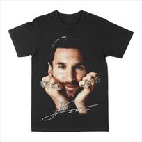 Lionelio Messi Unisex medvilniniai marškinėliai trumpomis rankovėmis su spaudiniu, vintažiniai retro gatvės stiliaus, juodi, specialiai futbolo gerbėjams ir mėgėjams 4XL beige