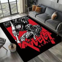 3D B-Berserk Japan Anime Cartoon Carpet Rug Art for Living Room Decor Home Bedroom Sofa Gifts Kids Area Rug Non-slip Floor Mat 40cm x 60cm red