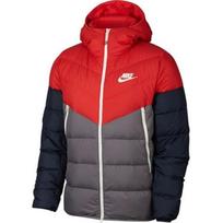 Nike pūkinės striukės vyriškos raudona mėlyna pilka daugiaspalvė su gobtuvu vidutinė kita 928834-634 XXL pilka spalva
