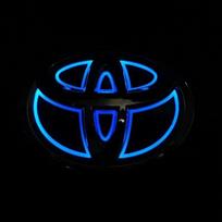 5D LED emblemos šviesa Toyota Corolla Camry RAV4 Highlander Yaris Vios Crown Prius priekinėms grotelėms ir galinei bagažinei Automobilio aksesuarai MO0 10cmX7cm blue