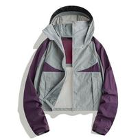 Cycling outdoor anti-ultraviolet skin clothing jacket sunscreen clothing women's summer light and breathable hooded group buying 2XL gray
