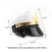 Helovino augintinio katės šuns kepurė Juokingas augintinio produktas Fotografijai Cosplay Policininko kepurė Šventinis kostiumas Čihuahua Jorkšyro terjerų Aksesuarai black