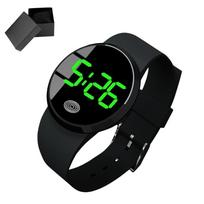 LED elektroninis laikrodis su dideliu ekranu ir plastikiniu korpusu vyrams ir moterims Black green black