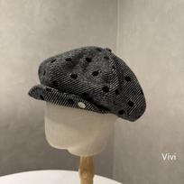 Women S Vintage Polka Dot Beret Newsboy Cap For Autumn Winter One Size juoda/pilka spalva