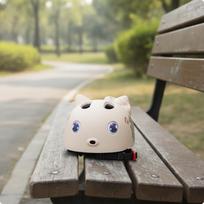 Kids Helmet with Feline-Ears Adjustable Bike Padded Xs abrikosas