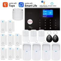 Namų WIFI GSM apsaugos signalizacijos sistema, signalizacijos centrinis blokas, apsauga nuo vagystės su durų tarpelio PIR judesio jutikliu, valdoma per Tuya Smart programėlę, veikia su Alexa Kit H