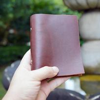 Handcrafted A5 Ring Binder Cowhide Leather Sketchbook - Refillable gray