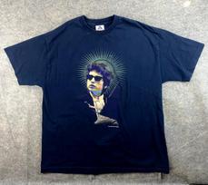 Bob Dylan 2002 World Tour Shirt Unisexs Xl Navy Blue Bob Dylan Portrait Graphic Tee XL blue