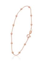 Moteriška sidabrinė apyrankė su karoliukais 1–3 mm, raudonojo aukso padengimas, 18 cm