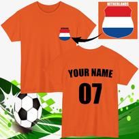Personalised Netherlands Football T-Shirt Custom Name Number Fan Gift Unisex Top XXXXL red