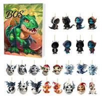 24 Days Countdown to Christmas Dragon Advent Calendars 2026, Calendar with Holiday Gift for Kids Adults Acrylic Ornaments, Collectible Pendants Kids, B