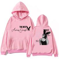 Ariana Grande Men's and women's hoodies, Harajuku hip-hop pullovers, hoodies, sweatshirts, fashionable women's streetwear XXXL pink