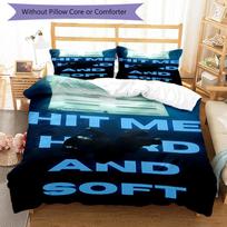 3pcs singer Billie Eilish pattern bedding set duvet cover set includes duvet cover &pillowcases, perfect all season bedroom decoration & gift 135cmx200cm