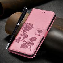 Odinis dėklas, skirtas Samsung Galaxy A12 Cover Rose Flower Magnetinis atverčiamas piniginės dėklas, skirtas Samsung A12 5G telefono dėkliams, skirtas Samsung A 12 Cover Fundas Coque Samsung Galaxy A12 5G rožinio aukso spalvos