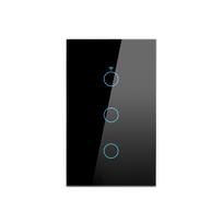 Tuya Smart Life WiFi LED šviesos jungiklio programa 433RF Alexa Balso nuotolinio valdymo jutiklinis jungiklis Suderinamas neutralus laidas\BE neutralaus laido 3-Gang