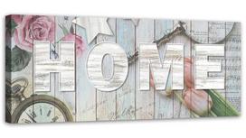 Canvas print, Rustic style Home inscription 150x50 pilka spalva