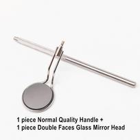 Dantų burnos veidrodis Odontoskopas Burnos priežiūra Dantų valymas Apžiūra Higiena Stiklas Veidrodinio veidrodžio rankena 1 set C normal handle white