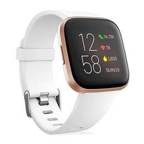 Silikono pakaitinė apyrankė skirta Fitbit Versa 2 Smart Watch Priedai Apyrankės dirželis, skirtas Fitbit Versa / Versa Lite L-(160-220mm) black