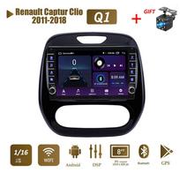 Skirta Renault Captur Clio 2011-2018 Su mygtuko rankenėle Android Car Radio Multimedia Player Navigacija Stereo GPS 2 Din 1+16GB 1+16GB,A white