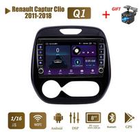 Skirta Renault Captur Clio 2011-2018 Su mygtuko rankenėle Android Car Radio Multimedia Player Navigacija Stereo GPS 2 Din 1+16GB 1+16GB,B white