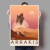 Arrakis smėlio kirmėlės plakatas Retro kelionių drobės tapyba Šyras Tatooine sienos meno paveikslas Namų dekoras svetainei Be rėmo 40*60cm