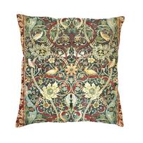 Prabangi lapės ir kiškiai William Morris dizaino pagalvės užvalkalas 45x45cm Aksominis gėlių tekstilės raštas Mesti pagalvę dėklas Automobilio pagalvės užvalkalas 30x30cm 12x12in beige