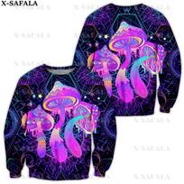 Natūralūs psichodeliniai grybai, akys Trippy 3D spausdinimas, gobtuvas su užtrauktuku Vyriškas megztinis, megztinis su gobtuvu, striukė, marškinėliai, sportiniai kostiumai16 M purple